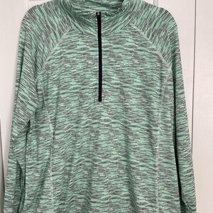 TALBOTS Mint Green Quarter-Zip Active Pullover 1X